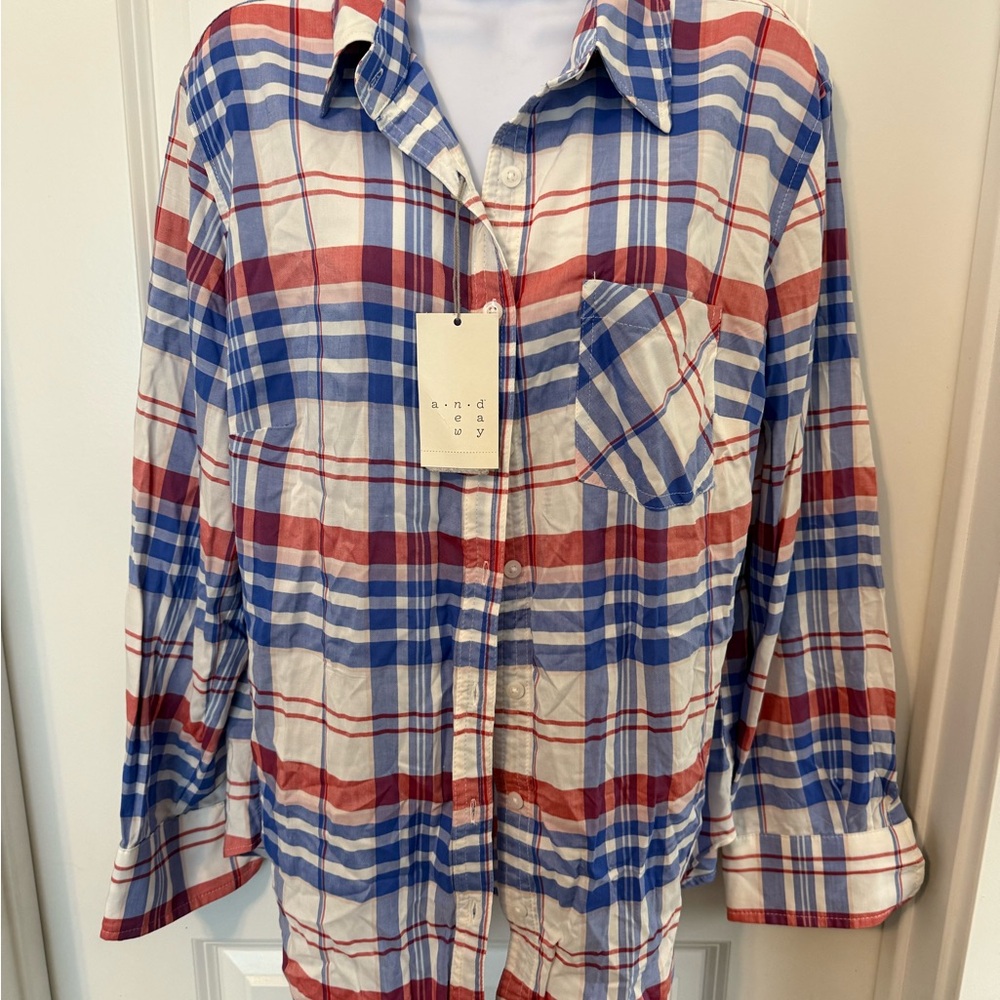 Ava & Viv Multicolor Plaid Shirt